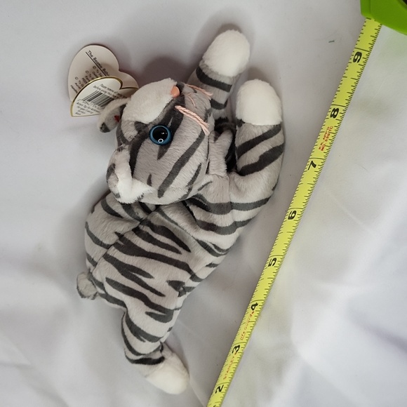Prance Ty Beanie Baby 1997 vintage plush gray stripe cat - Picture 9 of 9